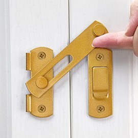 Wocoe 5 Packs Gold Stainless Steel Barn Door Latches, 3.93"x2.75",Applicable to Barn Gate,Flip Door,Bi-Fold Door Lock, Sliding Door, Antique Lock,Ideal for Wine Cabinet and Closet Door Latches