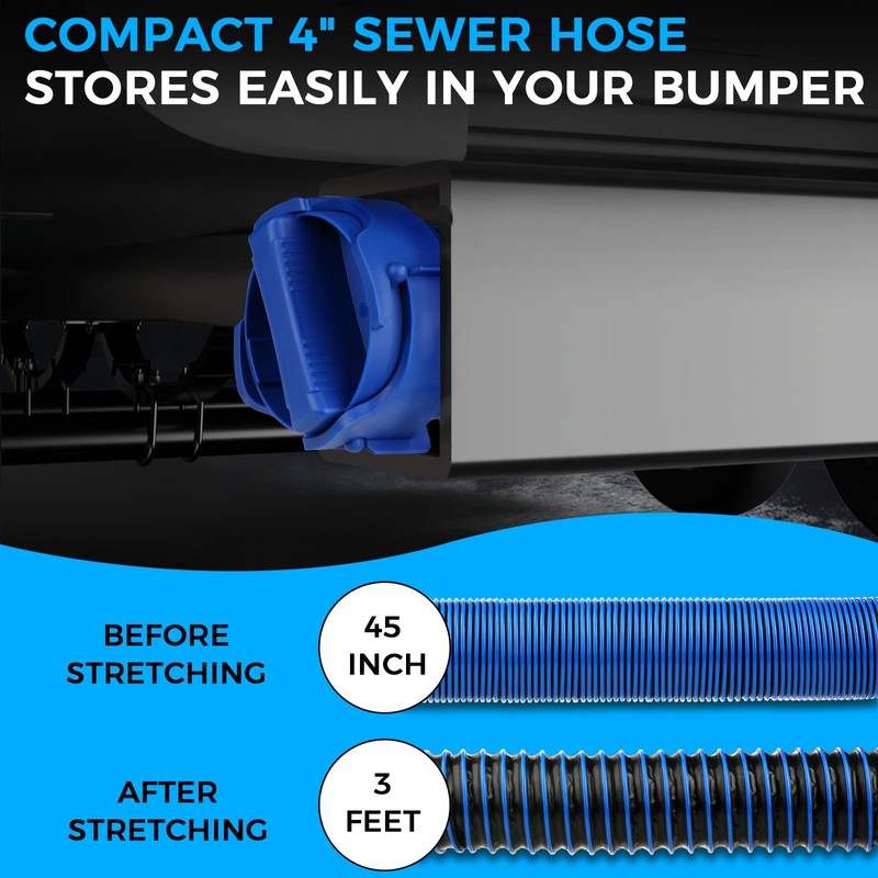 SheeChung 3FT RV Sewer Hose, Short Camper Sewer Hose for