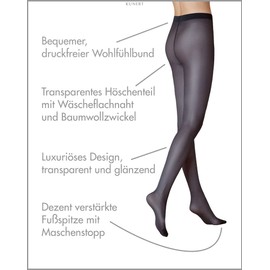 KUNERT Women's Tights, Satin Look, Transparent, Shiny, 20 denier