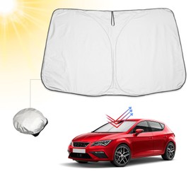 BIBIBO BIBIBO Cupra 5F Frontscheibenabdeckung, Auto Sonnenschutz kompatibel mit SEAT Leon Cupra 5F 2013-2019, Auto Abdeckung fr Frontscheibe Faltbar mit UV-Schutz, Sonnenblende gegen UV-Strahlen