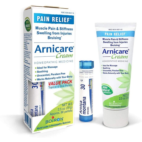 Boiron Arnicare Cream and Arnica 30c Value Pack for Pain Relief