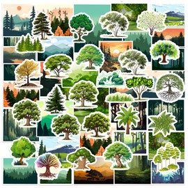 Forest Adventure Stickers 50PCS- Waterproof Vinyl Nature Sticker for Water Bottles Laptops Gear Scrapbooks Luggage Helmet Skateboard Snowboard Guitar- Perfect for Teens and Adults Nature Enthusiasts
