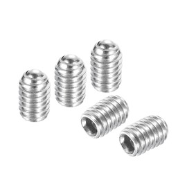 sourcing map Ball Point Set Screws, M4 x 6mm 304 Stainless Steel Metric Spring Hex Socket Screw 15pcs
