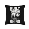 Rhino Build Tough Like A Rhino Animal Throw Pillow