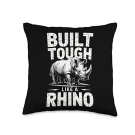 Rhino Build Tough Like A Rhino Animal Throw Pillow