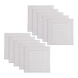 Vent Systems - 5 x 5 Inch (Inner) Pack of 10 White Metal Round Soffit Air Vent Grille Cover, Register vent deflector louver Built-in Mesh - HVAC for Bathroom Home Office Kitchen 6.5 x 6.5 Inch (Outer)