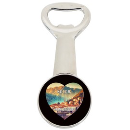 Kotor Montenegro Travel Souvenir Destination Heart Shape Design Magnetic Bottle Opener Single