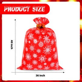 Fulmoon 4 Pcs 48 Inch Jumbo Gift Bag Extra Large Bags with 4 Pcs Pull Flowers, Plastic Giant Gift Bags Oversized Wrapping Bags for graduation Baby Shower Wedding Birthday(Red, White, Festival)