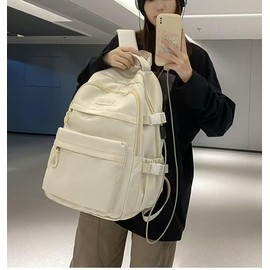 MININAI Preppy Backpack for Women Teen Girls Boys Large Laptop Bookbag Casual College Daypack Cute Aesthetic School Supplies (Blue)