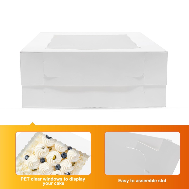 Wowxyz Cake Boxes 10x10x8 Inches 6 Pack Bakery Boxes with