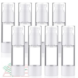 Cosywell Airless Pump Bottles 8 Pack 1oz/30ml Empty Moisturizer Pump Dispenser Clear Airless Cosmetic Container Travel Bottles for Toiletries Shampoo Lotion and Cream