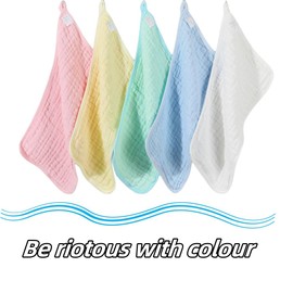 Norinori Baby Muslin Cloths Muslin Squares 6Pack - Burp Cloths hanky Washcloths 100% Cotton Super Soft and Absorbent Large 20''x10'' Newborn Essentials for Boys Girls Gift 6 Layers Machine Washable