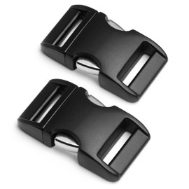 Ganzoo Alumaxx Metal Click Clasp, Set of 2, 3/4 Inch Clip Clasp/Buckle for Paracord Bracelets, Dog Collars, Backpack, Powder-Coated, Colour: Matte Black, black