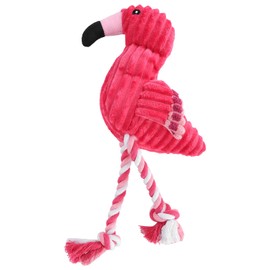 Pssopp Flamingo Hund Plüschtiere Hund Quietschende Kinderkrankheiten Rosa Flamingo Quietscheseil Spielzeug für Hundezähne Reinigung Spielen Zubehör