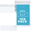GPI Pack of 100 5" x 7" CLEAR PLASTIC RECLOSABLE