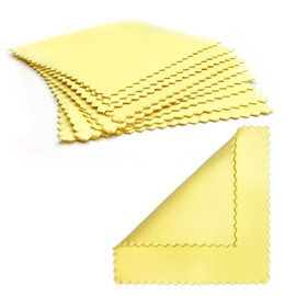 15 Pack Jewelry Cleaning Cloth Polishing Cloth Yellow Jewellery Cleaning Cloths for Sterling Pearl Gold Platinum and Silver 8 x 8 cm