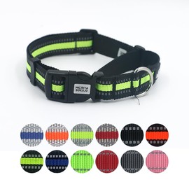 Reflective Martingale Collar with Quick Snap Buckle,No Pull Dog Choker Collar for Small Medium Large Dogs (Black&Green, M, 35-50cm)