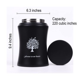 Adult Cremation Urn for Human Ashes - Medium Size for Dad or Mom - Funeral Urn (Black)