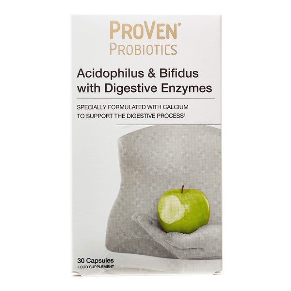 Proven Probiotics Acidopholus and Bifidus with Digestive Enzymes Capsules, 30-Count