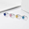 Bestyle Adorable September Sapphire Birthstone Rings 925 Sterling Silver CZ