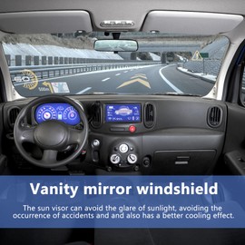 Mobestech Beige Driver Side Sun Visor with Mirror Replacement Car Interior Sun Protection Visor with Vanity Mirror