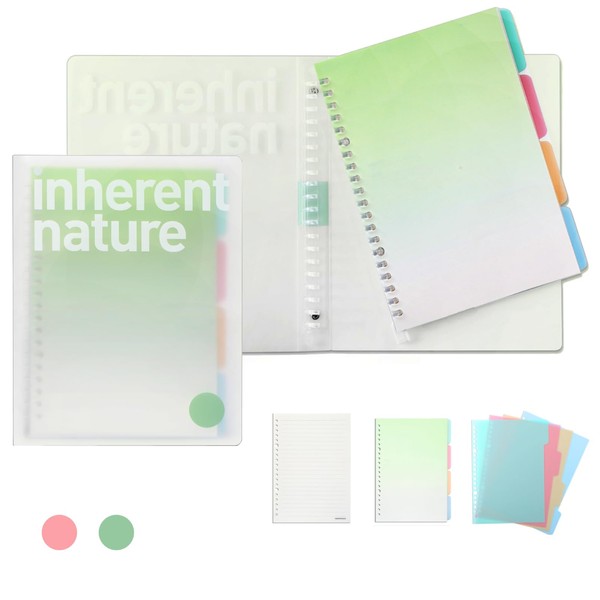 Toplive A5 Translucent Project Notebook with 4 Dividers, 120 Pages