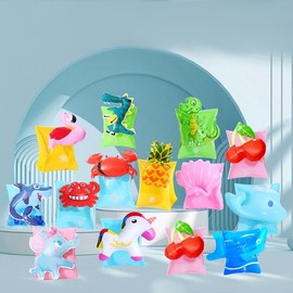 Kids' Swimming Arm Tubes / Water Sleeves - Pineapple, Cherry, Flamingo, Crab Floating Rings (Factory Direct) Free Size/Blue Unicorn OPP Bag 10ea
