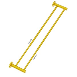 Adjustable Double Bath Towel Bar 23.6 to 42 Inch, ZUEXT Brushed Gold Stainless Steel Towel Holder Hanger, Expandable Wall Mounted Towel Rail for Bathroom Kitchen Washroom,1" Tube Towel Rail Racks