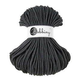 Bobbiny Premium Cords 5 mm - Rope Yarn 100 m 100% Cotton (Charcoal)