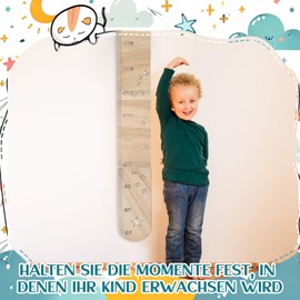 QINGZY Wooden Height Growth Chart for Children, Height Measurement Ruler Print Measuring Rulers for Nursery Bedroom Foldable Wall Decoration Baby Height Chart to Hold Their Growth
