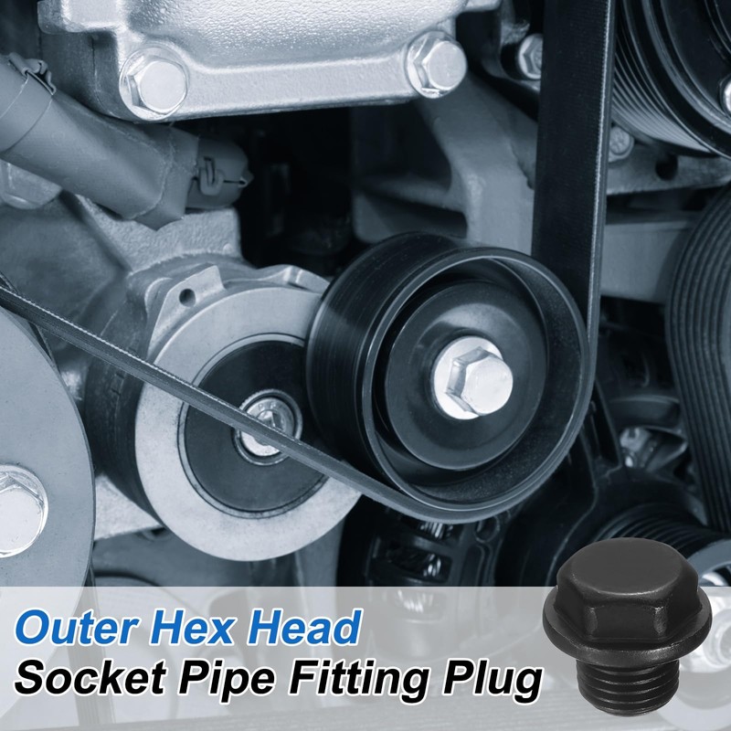 uxcell 6Pcs M14x1.5 Outer Hex Head Male Thread Socket Pipe