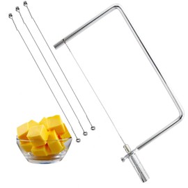 SUZLFTDZSW Cheese Slicer Kit - Stainless Steel & Copper Wire - 1 Slicer + 3 Extra Wires - Great for DIY Cheese Cutting Boards