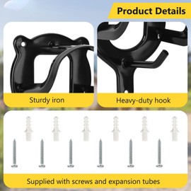 YIK TUNG Pack of 6 Horse Bridle Holders, Equestrian Bridle Hanger, Holder Bridle, Storage Halter Hanger, Hook Horse Tack, Metal Bridle Holder for Horses, Riding Stable, Saddle Chamber