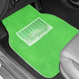 FH Group Universal Fit Full Set Doe16 Faux Rabbit Fur Automotive Floor Mats Fits Most Cars, SUVs, Trucks and Vans Green