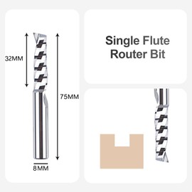 SpeTool Aluminium Milling Cutter 8 mm Shaft Single Cutter Solid Carbide Cutter 32 mm Cutting Length Carbide End Mill CNC Milling Cutter Wood Milling Cutter for Metal Aluminium Acrylic Plastic Pack of