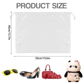 SHUOHONG Pack of 2 Shoe Bags, Shoe Bags, Drawstring Bags, Dust Bags, Handbags Storage, Dustproof Storage Bags, Shoe Bag Travel for Clothes, Handbags, Shoes, Backpacks, White