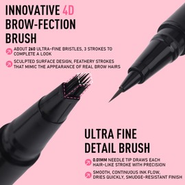 SUSIKEKI Dual Ended Microblading Eyebrow Pen - 2 in 1 Liquid Eyebrow Pencil with Brow-Fection Angled Brush & Precise Detail Brush-Tip, Shapes & Fills Hair-Like Looking Brows, Lasts All-Day, Dark Brown