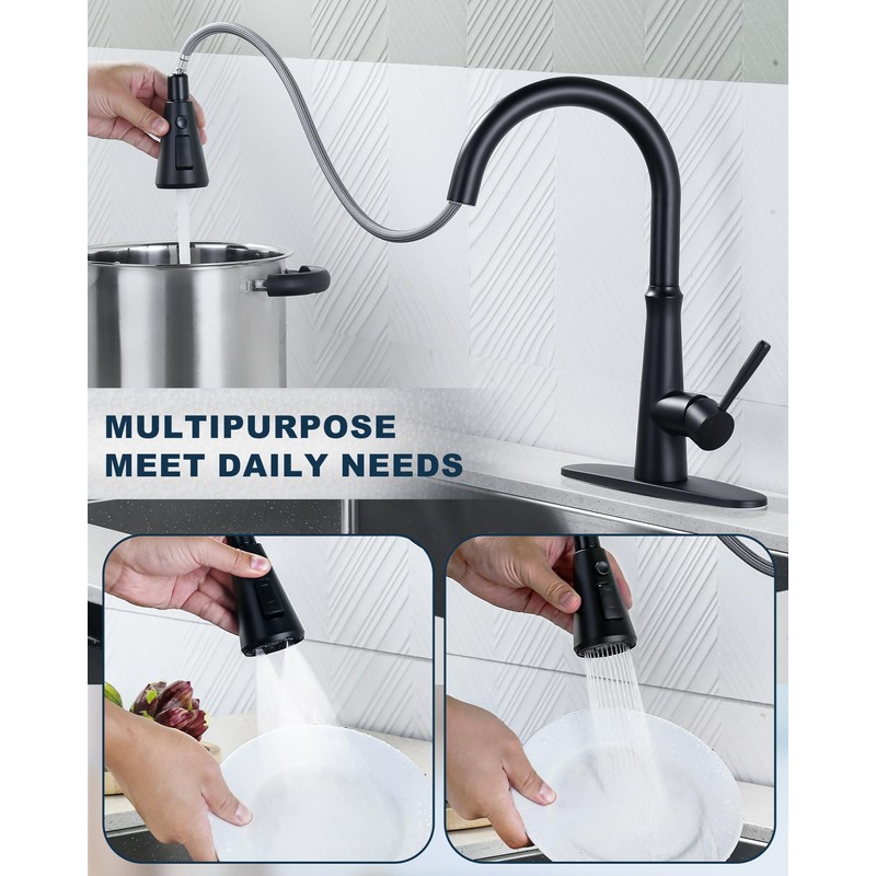 ALEASHA Pull Down Kitchen Faucet Head Replacement,3-Function Sink Spray Nozzle