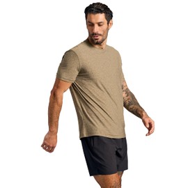 True Classic Workout Shirts for Men - Athletic Tops & Gym Shirts for Men, Quick-Dry Mens Workout Shirt, Pack of 1, Heather Military Green, M