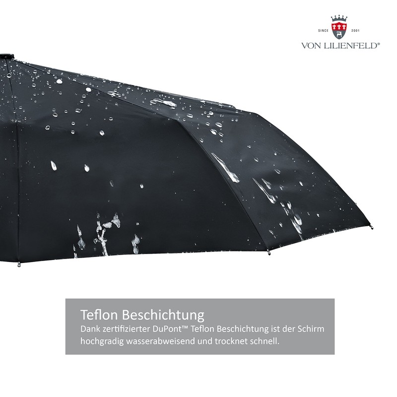 von Lilienfeld® Windproof Teflon Coated Folding Umbrella Windproof Windproof Automatic