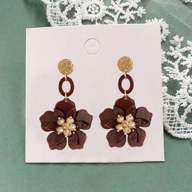 Solighter Bohemian Acrylic Flower Stud Earrings for Women Resin Flower