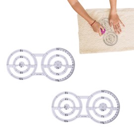 YiXjiuBP 2 PCS Circle Ruler Professional Double-Circle Sewing Templates Circle Acrylic Quilting Template Circle Template Sewing Rulers for Cutting Fabric Measurements Sewing