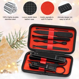 Manicure Set - Stocking Stuffers for Men & Women, 8 Pieces Stainless Steel Nail Clipper Kit, Nail Care Tool with Christmas Gifts Box