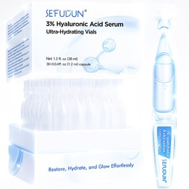 Hyaluronic Acid Tubes | Hyaluronic Acid Serum for Face | Ultra Hydrating 3% | Anti-Aging, Smoother Skin, Sensitive Skin Care | 30 Single-Use Vials