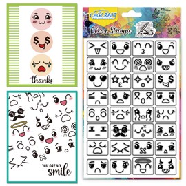 CHGCRAFT Facial Expression Clear Stamp Transparent Handicraft Stamps for DIY Scrapbooking Photo Album Decorative Cards Making, Facial Expression, 6.3x4.3inch