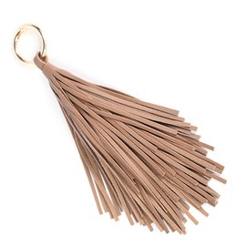 KESYOO Coffee Leather Tassel Keychain Circle Key Rings Tassel Keychain Charms Bookmark Tassels Handbag Backpack Hanging Pendant Decor for Women Purse Decorations
