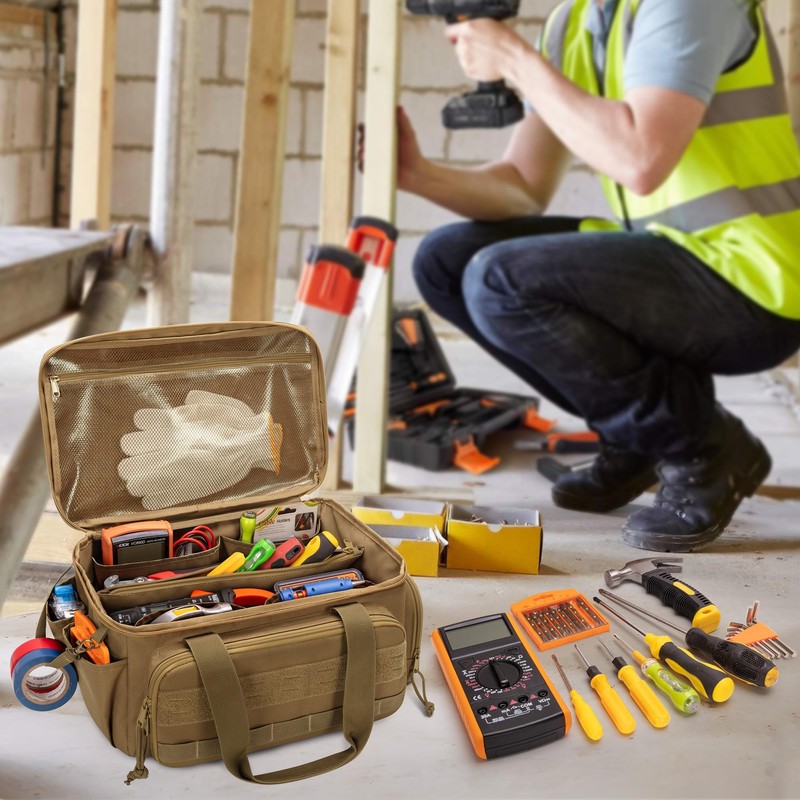 Rexmica 14-Inch Tool Bag with Anti-friction Bottom, Hand Tool Storage