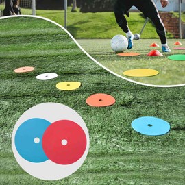 Hcskoss 10Pack Spot Markers Flat Disc Markers Poly Vinyl Spot Markers Non- Spots Markers Agility Markers Floor Dots Football Basketball Sports Speed Agility Training Markers for Sports Training