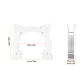 Interior Cat Door cute Cat-Head Shaped Pet Door for Interior Doors Hole Pass Fits Indoor Hollow Core or Solid Inside Doors[white] Cat Flaps
