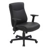 Office Star FL Series Faux Leather Executive Manager's Adjustable Office Chair with Built-in Lumbar Support and Flip-Up Arms, Black